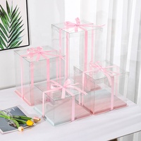 Boîte à gâteau transparente haute qualité personnalisée pour anniversaires avec design personnalisable et impression en relief