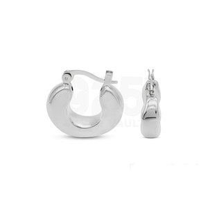 Boucles d'oreilles créoles de qualité supérieure, profil plat conique uni, diamètre 5,6 mm, style tendance - Product Image 1