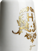Bouteille de liqueur personnalisée en céramique avec décalcomanie 700 ml 500 ml, bouteille d'huile d'olive blanche et or pour bar