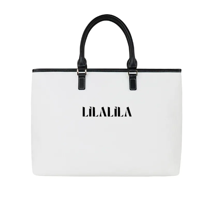 Lilalila Eco-Friendly Canvas Tote Bag Customized For Men And Women Made With Vegan Leather Handle