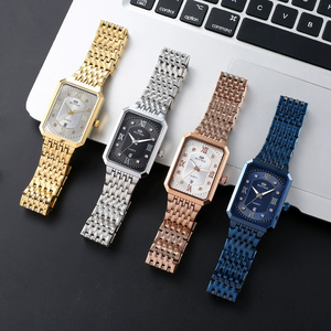 BESTWIN vente chaude haut de gamme Rectangle montre pour hommes en acier inoxydable étanche 3BAR Quartz calendrier luxe mode en gros - Product Image 4