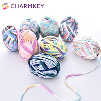100% Fancy Yarn Cotton Polyester Knitting t Shirt Yarn Roll Yarn for Crochet Handbags
