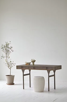 Table console de style campagnard français antique, meuble en bois classique avec tiroir de rangement pour salle à manger ou cuisine dans le salon, hôtel