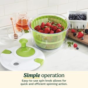 5-Qt Large <span class=keywords><strong>Salade</strong></span> Spinner Préparation Rapide Légumes Fruits Passoire Passoire Rapide Verts Laitue pour <span class=keywords><strong>Salade</strong></span> Légumes Fruits Plastique - Product Image 4