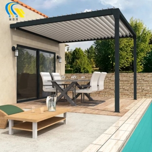 Không thấm nước mở và đóng cửa mái cơ giới nhôm Louvre pergola Sun Shade Blades pergola cho sân vườn che - Product Image 2