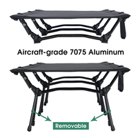 JSJM Lit de Camp Pliant Moderne en Alliage d'Aluminium avec Sac de Transport, Lit de Couchage Tactique Portable pour la Randonnée en Extérieur et les Situations d'Urgence
