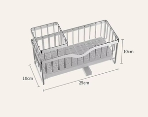 Organizador de fregadero de <span class=keywords><strong>cocina</strong></span> de acero inoxidable 304, cerca alta, fregadero de esponja Caddy para <span class=keywords><strong>cocina</strong></span> con soporte de esponja de Bruswel extraíble elegante - Product Image 3