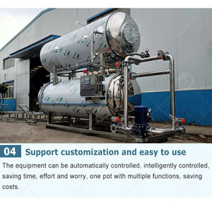 Máquina de proceso de alimentos de autoclave Horizontal, bolsa de esterilización a presión, bote esterilizador de Metal <span class=keywords><strong>para</strong></span> botella de plástico - Product Image 3