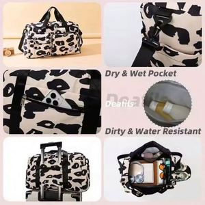 กระเป๋าเดินทางลายเสือดาวแฟชั่น ขนาดใหญ่ กันน้ำ สำหรับออกกำลังกาย ท่องเที่ยว พร้อมช่องใส่รองเท้า - Product Image 3