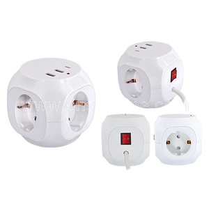Nuevo <span class=keywords><strong>enchufe</strong></span> multifunción con clips y enchufes de <span class=keywords><strong>cubo</strong></span> de alimentación alemanes, 3 vías 16A compatible con carga rápida PD/QC 3,0 - Product Image 2
