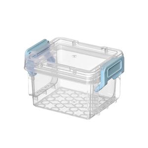 custom transparent stackable Tableware desktop drawer collect box plastic with lid