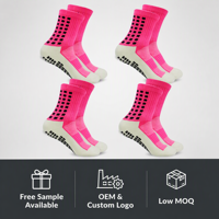 Chaussettes de football antidérapantes avec semelle en caoutchouc, chaussettes de sport athlétiques à motif géométrique, soutien de la voûte plantaire pour hommes et femmes, entraînement et match