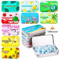 Prix d'usine Bonbons menthes personnalisés emballés dans une boîte en fer blanc Sans sucre Menthe fraîche Haleine Tablette Bonbons Citron Pastèque Saveur