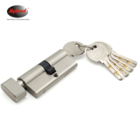 Cilindro de Cerradura de Embutir de Latón Sólido, Cilindro Europeo OEM Hyland de 80mm con Llave de un Lado y Pomo de Giro del Otro Lado