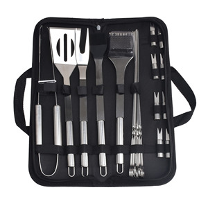 Danh Sách Mới 18PCS thịt nướng công cụ thiết lập thép không gỉ Ergonomic xử lý cắm trại thịt nướng dụng cụ cầm tay - Product Image 3