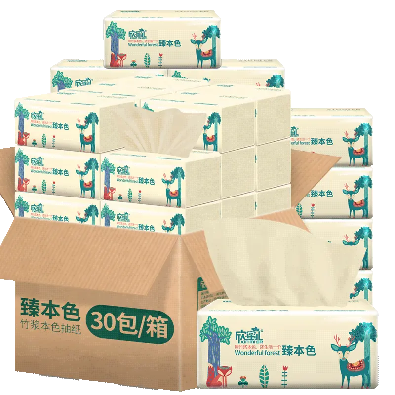 Bamboo Pulp Soft Facial Tissue Bacteriostatic Bamboo Fiber Can angepasst werden personalisierte tissue papier