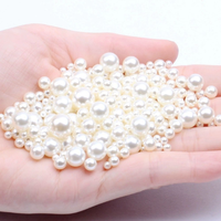 Perles Rondes Acryliques ABS Imitaion Perle Sans Trou 4-20mm pour Bricolage Artisanat Cadeaux Fabrication de Bijoux Accessoires Vestimentaires Z4