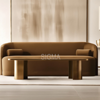 Nouveau canapé modulaire en bois massif de luxe, salon confortable et moderne, ensemble de salon contemporain, fauteuil pivotant
