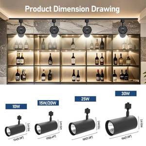 <b>Dimmable</b> <b>LED</b> Track <b>Light</b>, 10W–30W, Adjustable Angle, Commercial <b>Ceiling</b> Lighting System - Product Image 5
