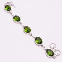 Pulsera de plata de ley 925 con piedras preciosas, joyería de plata con amatista y cuarzo, fabricante de joyería de plata antigua con piedras preciosas