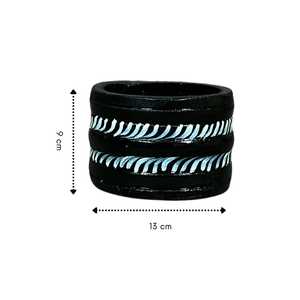 Black <b>White</b> Decorative Accent Planter Indoor Flower Pot <b>Home</b> Decor <b>Office</b> <b>Desk</b> Living Room Tabletop Greenery Holder Stylish - Product Image 2