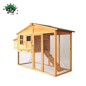 Wooden Chicken Coop Garden Hen Poultry Ark Chinese Fir Wood With Fence Multi-layer With Ramp