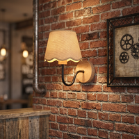Lampe murale scandinave en bois avec abat-jour en rotin, douille E27, éclairage mural pour chambre à coucher