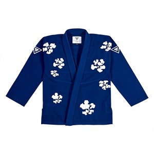 Kimono de Jiu-Jitsu Brésilien Personnalisé Haut de Gamme 450 GSM Tissage Perlé Uniforme d'Entraînement Bleu BJJ Gi Personnalisé - Product Image 1