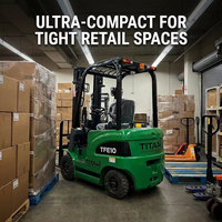 TITAN TFE10 Elektrikli Lityum-İyon Akülü Palet İstifleyici Forklift 1 Ton Pnömatik Lastik 3000mm Kaldırma Kapasitesi Arazi Tipi CE