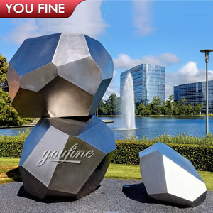 Outdoor aço inoxidável grande Tai Chi Bagua escultura metal Yin e Yang estátua - Product Image 5