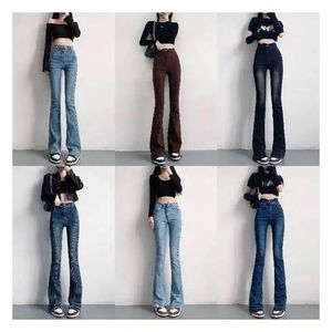 Vente chaude femmes été décontracté <span class=keywords><strong>taille</strong></span> haute jean droit XL <span class=keywords><strong>taille</strong></span> respirant 3D haute rue modeste couleur unie teinture lavable - Product Image 1