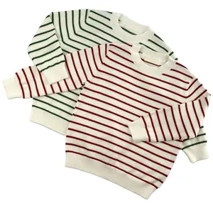 Neuheiten Mode Kinder Strick Design Kleidung Pullover Gestreifte Baby Pullover Für Jungen Mädchen
