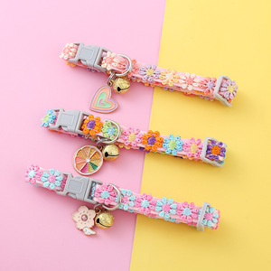 Collier en dentelle pour chat avec clochette, collier réglable à dégagement rapide pour animaux <span class=keywords><strong>de</strong></span> compagnie, ras-<span class=keywords><strong>de</strong></span>-cou brodé pour chien, accessoire sûr et élégant pour animaux <span class=keywords><strong>de</strong></span> compagnie - Product Image 5