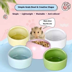 Wholesale Ceramic Hamster Bowl Oblique Mouth Small Pet Feeder in <b>Candy</b> Color for Cross-Border Pets Hamsters Parrots Golden Bears - Product Image 2