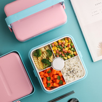 Boîte à bento carrée écologique très vendue avec couvercle anti-fuite, capacité 1-3L, design moderne pour usage domestique