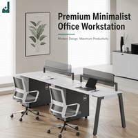 Bureau de travail ergonomique moderne et minimaliste, durable, pour 2 à 6 personnes, avec écran de confidentialité, table d'ordinateur pour le personnel, pour les lieux de travail