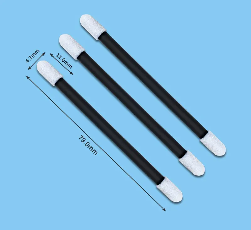 Черные одноразовые палочки для чистки с двойной головкой для электроники