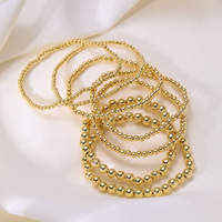Ensemble de 7 bracelets en perles dorées, bracelets superposés bohèmes en alliage CCB, bijoux de mode imperméables, cadeau d'anniversaire pour femmes