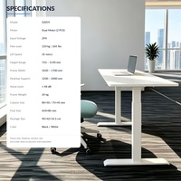 Chaise ergonomique en maille à dossier haut, accoudoirs 4D, soutien lombaire réglable, chaise de bureau et table de bureau électrique à hauteur réglable