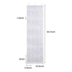 Hanging Bag Over the Door <b>Shoe</b> Organizers With Metal <b>Hooks</b> 24 Mesh Pockets Hanging Bag Fabric <b>Shoe</b> Rack - Product Image 1