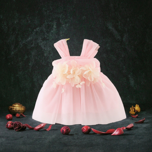 Robe de princesse coréenne pour filles, de haute qualité, estivale, à carreaux, à bretelles, douce, respirante, confortable, mi-longue, à volants, avec nœud - Product Image 3