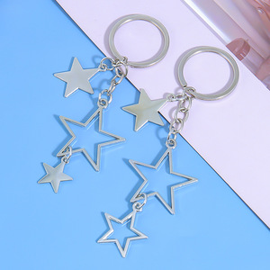 Thời trang kim loại rỗng ngũ giác Sao Tua Keychain vài ngày Valentine Keychain Ba lô mặt dây chuyền xe Keychain - Product Image 3