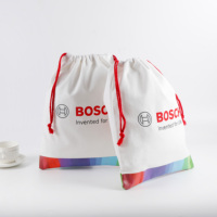 Pochette en coton écologique personnalisée avec logo, motif dessin animé, pour carte de suivi des pas de bébé, sac cadeau de rangement
