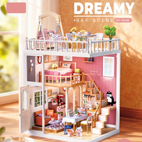Journal de la petite ville : Scène miniature créative d'appartement à double étage et de cabane chaleureuse