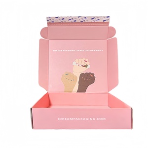 Tùy Chỉnh Thương Hiệu Màu Hồng Sóng Quần Áo Hộp Vận Chuyển Với Logo In Ấn Vật Liệu Tái Chế Bưu Phẩm Bao Bì Cho Vớ - Product Image 3