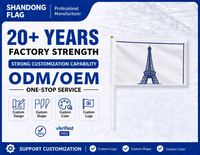 Attraction touristique personnalisée - Mini drapeau de la Tour Eiffel : Drapeau triangulaire 100 % polyester, écologique, à agiter à la main