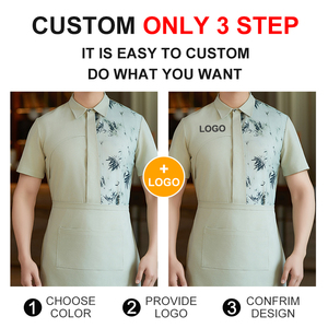 Camisas Polo de Algodón de Corte Ajustado para Camareros, Uniformes de Manga Corta para Camareros de Hotel, Vestido de Camarero, Diseños de Uniformes de Restaurante, Camisa de Trabajo - Product Image 3