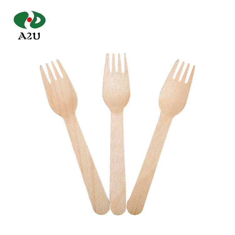 90mm Natural Disposable Cocktail Mini Wooden/Bamboo Fruit Fork