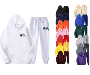 220G Hoodies Bộ Tinh Khiết Polyester Lông Cừu Vải Thiết Kế Riêng Logo Chuyển In Ấn Người Đàn Ông Đầy Màu Sắc Của Thiết Lập Mặc Hoodies Và Quần - Product Image 1