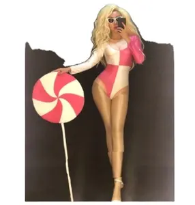 ピンクの新しいロリポップ女性歌手DJDSナイトクラブバーセクシーなコスチュームマルチカラーオプション